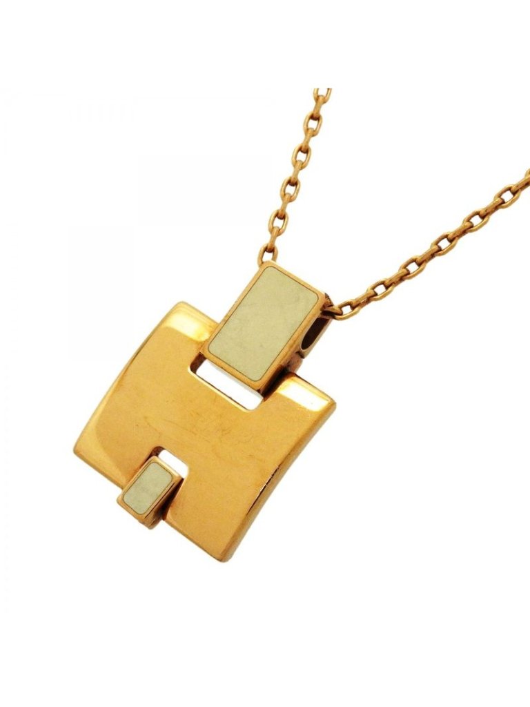 Hermes Necklace Irene Gold Plated Cream 755$